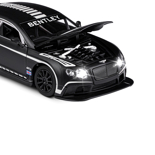 ТМ "Автопанорама" Машинка металл 1:24 Bentley Continental GT3 Concept, черный + белый, свободный ход колес, откр. двери, капот, свет, звук, в/к 24,5*12,5*10,5 см  в Джамбо Тойз #19