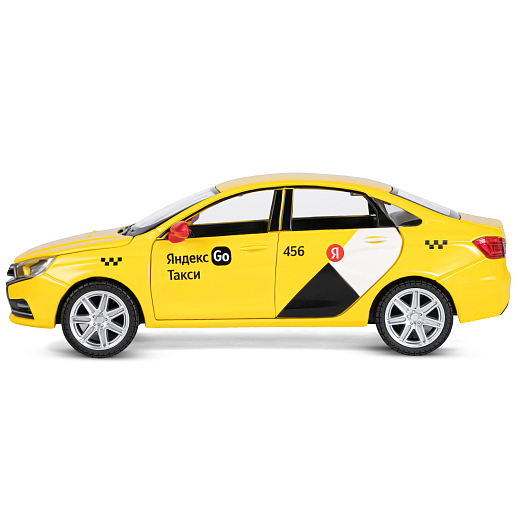Машинка металлическая Яндекс Go, инерционная, коллекционная модель 1:24 LADA VESTA, цвет желтый, открываются 4 двери, капот, багажник, свет, звук, в/к 24,5*12,5*10,5 см в Джамбо Тойз #8