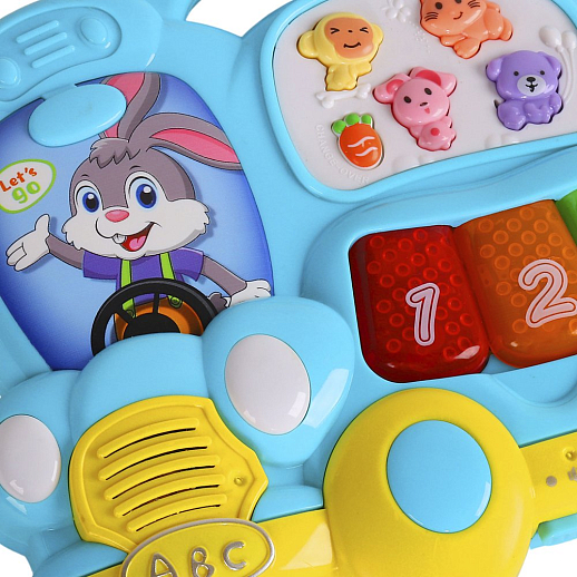 Музыкальная игрушка Пианино детское "Автобус" Smart Baby, развивающее, обучающее, цвет синий, 29 звуков, мелодий, стихов, в/к 21,5x5,2x16,5 см в Джамбо Тойз #4