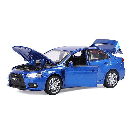 ТМ "Автопанорама" Машинка металлическая 1:32 Mitsubishi Lancer Evolution, синий, откр. двери, капот и багажник, свет, звук, инерция, в/к 17,5*12,5*6,5 см в Джамбо Тойз #7