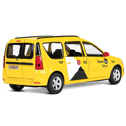Машинка металлическая Яндекс Go, инерционная, коллекционная модель LADA LARGUS, масштаб 1:24, цвет желтый, открываются 4 двери, капот, багажник, свет, звук, в/к 24,5*12,5*10,5 см в Джамбо Тойз #9