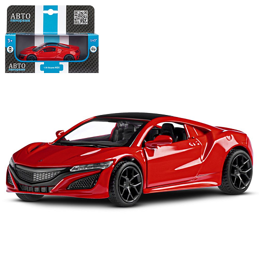 ТМ "Автопанорама" Машинка металлическая 1:38 Honda Acura NSX, красный, откр. двери, инерция, в/к 17,5*12,5*6,5 см в Джамбо Тойз