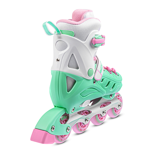 Ролики раздвижные CiTYRIDE, колеса PU, подшипники ABEC 7, алюминиевая рама, ботинок пластик, цвет зеленый-розовый в Джамбо Тойз #4