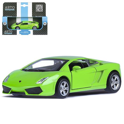 ТМ "Автопанорама"  Машинка металл.  1:43 Lamborghini Gallardo LP560-4, зеленый, инерция, откр. двери, в/к 17,5*12,5*6,5 см в Джамбо Тойз
