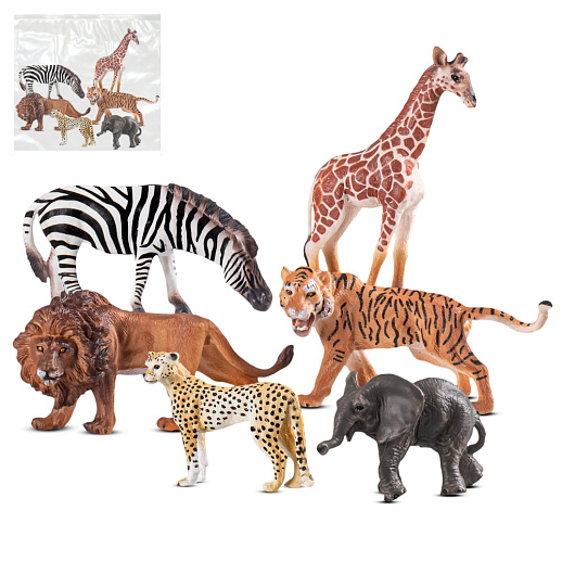 ТМ "КОМПАНИЯ ДРУЗЕЙ", серия "Животные планеты Земля", набор животных "Африка", 6 шт, в/п в Джамбо Тойз