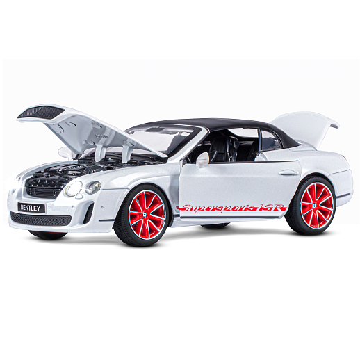 ТМ "Автопанорама" Машинка металлическая 1:24 Bentley Continental Supersports ISR, белый, откр. двери, капот и багажник, свет, звук, свободный ход колес, в/к 24,5*12,5*10,5 см в Джамбо Тойз #7