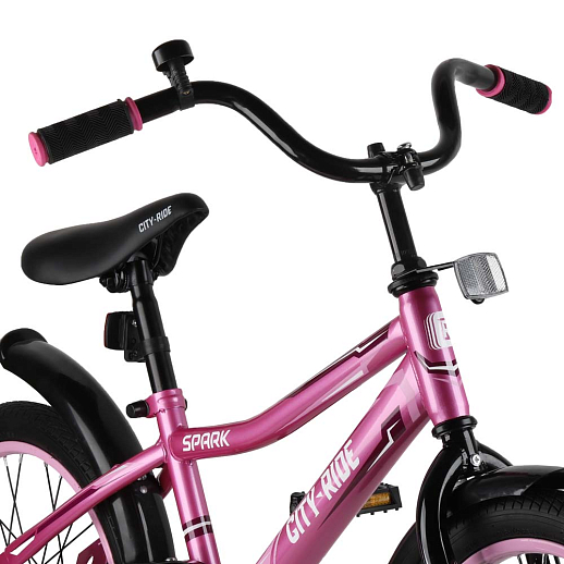Детский велосипед City-Ride Spark , рама сталь , диск 18 сталь , крылья пластик, страх.колеса, цвет Розовый в Джамбо Тойз #2