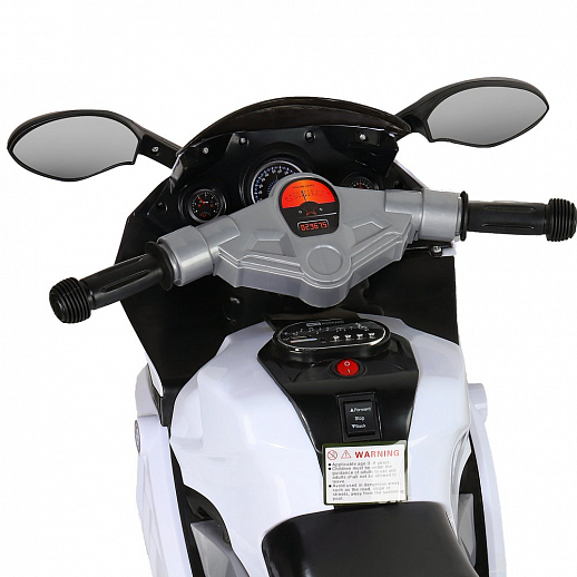 Электромотоцикл детский на аккумуляторе 6V4AH*1, 1 мотор, запуск кнопкой, свет, звук, USB вход, 80*40*53 см, Цвет - белый в Джамбо Тойз #6
