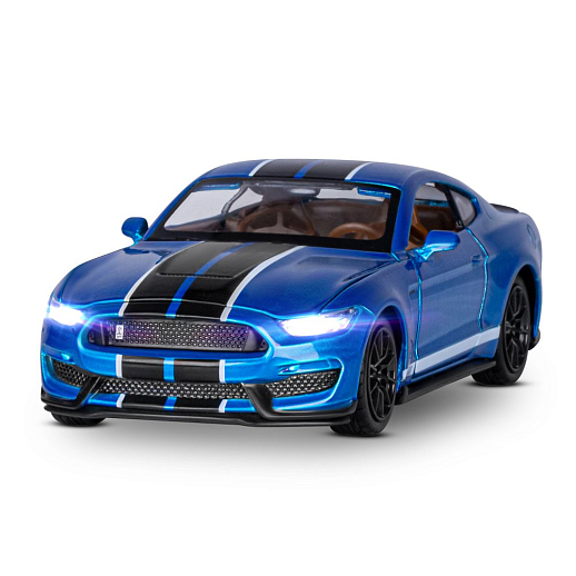 ТМ "Автопанорама" Машинка металлическая 1:32 Ford Shelby GT350, синий, свет, звук, откр. двери, капот и багажник, инерция, в/к 17,5*13,5*9 см в Джамбо Тойз #5