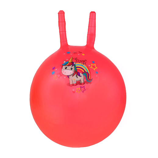 Мяч-прыгун детский, 45CM с рожками, 1 цвет, 350 г, ПВХ Розовый. Единорог микс в Джамбо Тойз