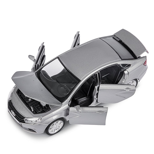 Машинка металлическая Автопанорама, инерционная, коллекционная модель LADA VESTA седан, масштаб 1:24, свет, звук, открываются 4 двери, капот, багажник, серый перламутр, в/к 24,5*12,5*10,5 смсм в Джамбо Тойз #12