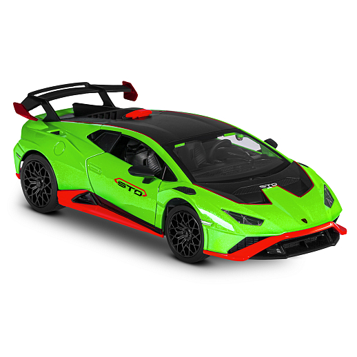Игрушка для детей: Машинка металлическая, 1:24 Lamborghini, зеленый, свет, звук, свободный ход колес, артикул JB1251760 в Джамбо Тойз #15