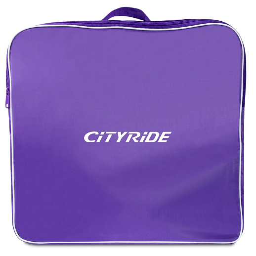 Роликовые коньки CITYRIDE, белый-фиолетовый, PU колеса, переднее колесо со светом, подшипники ABEC 7, пластиковый мысок, в/к 5сл гофорокартон в Джамбо Тойз #3