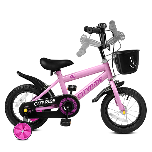 Велосипед двухколёсный CITYRIDE, модель CR-B2-07F51, колеса 12", рама сталь 0,75, колеса сталь, балансирные колеса, цвет розовый в Джамбо Тойз #10
