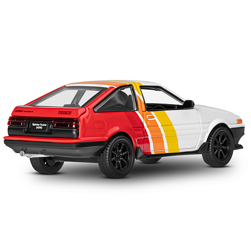 Машинка металлическая 1:37 Toyota Sprinter Trueno (AE86), белый, тюнинг, откр. двери, свободный ход колес, в/к 23,5*10*4 см в Джамбо Тойз #4