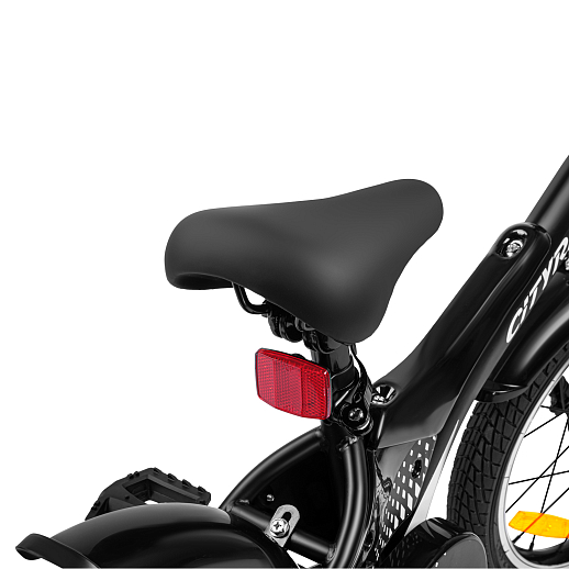 Детский велосипед "Cityride REVO", модель CR-B2-05, рама сталь, кожух цепи 100%, обода алюм. 20", втулки сталь, покрышки 2,125, подножка, руль сталь. вынос сталь, задние ножные тормоза, передний клещевой, крылья пластик, отражатели пер/зад и на спицах, цвет чёрный в Джамбо Тойз #8