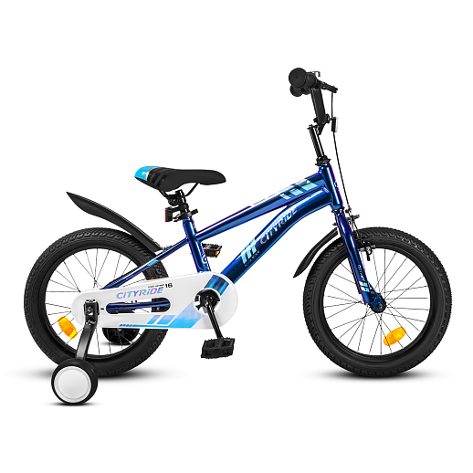 Велосипед CITYRIDE 16", модель CR-B2-07F41, рама сталь, обода алюминий, ножной тормоз, балансирные колёса, цвет синий хамелеон в Джамбо Тойз #3