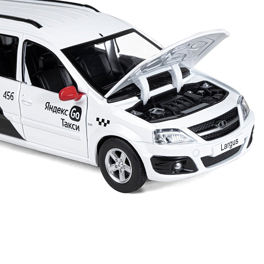 Машинка металлическая Яндекс GO, инерционная, коллекционная модель 1:24 LADA LARGUS, цвет белый, открываются 4 двери, капот, багажник, свет, звук, в/к 24,5*12,5*10,5 см в Джамбо Тойз #6