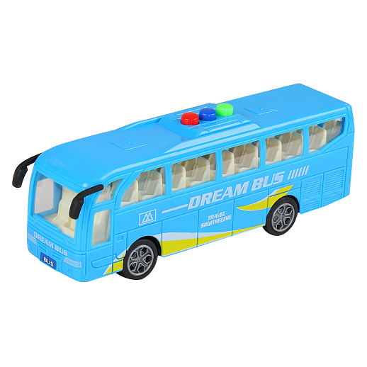 AUTODRIVE Автобус 16,5см инерц. на бат. со светом и звуком,  синий, в/к 22*7,5*11 в Джамбо Тойз #4
