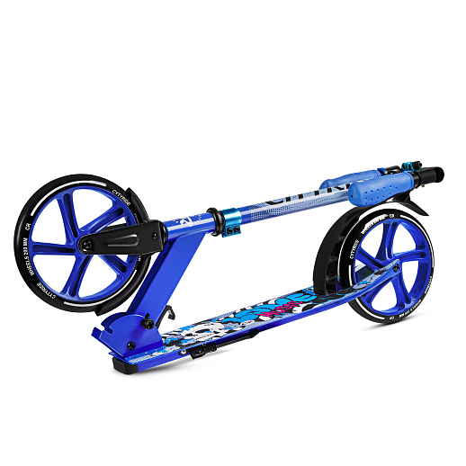 2хкол. самокат CITYRIDE 200, сталь 100%, грипсы 135мм TPR, колеса PU 200/200 мм. Синий в Джамбо Тойз #8