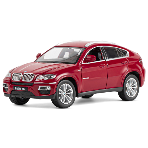 ТМ "Автопанорама" Машинка металлическая 1:26 BMW X6, бордовый, откр. двери, капот и багажник, свободный ход колес, в/к 24,5*12,5*10,5 см в Джамбо Тойз #3