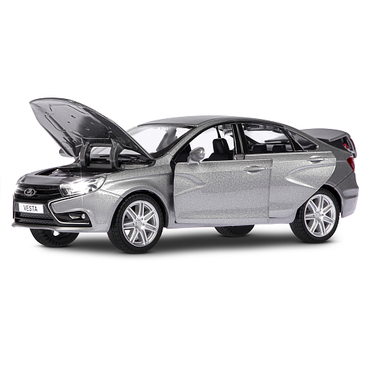 Машинка металлическая Автопанорама, инерционная, коллекционная модель LADA VESTA седан, масштаб 1:24, свет, звук, открываются 4 двери, капот, багажник, серый перламутр, в/к 24,5*12,5*10,5 смсм в Джамбо Тойз #6