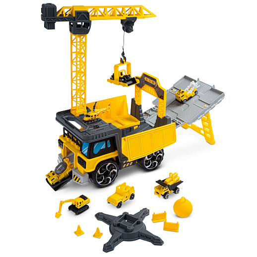 Карьерный самосвал с набором транспорта, раскладывается в стройплощадку, в комплекте: 5 машинок, 1 экскаватор, 1 вертолет, в/к 46,3*16*30,5 см в Джамбо Тойз #2