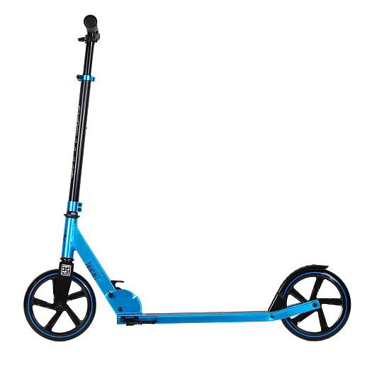 Двухколесный самокат CITY-RIDE 200, ал. 50/50%, t-bar сталь, грипсы 135мм TPR, колеса PU 200/200, 86A, подножка, abec 9, цвет Голубой в Джамбо Тойз #4