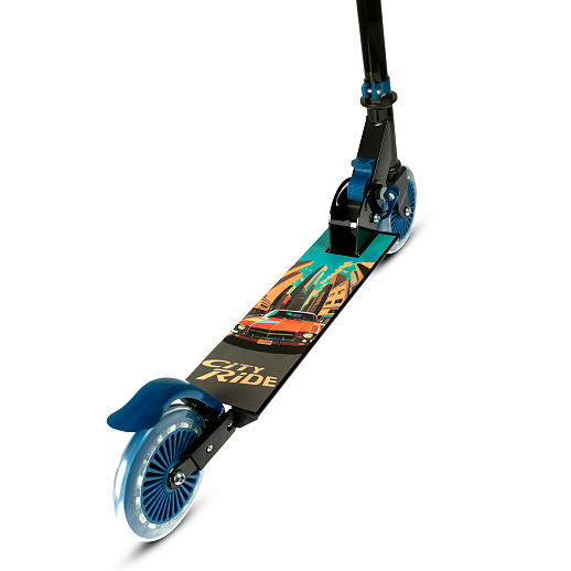 2хкол. самокат CITYRIDE HW 120, ал. 50/50% , t-bar алюм, дека сталь, грипсы 95мм TPR, колеса PVC со светом  120/120 мм в Джамбо Тойз #10