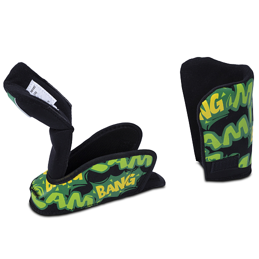 Набор CITYRIDE роликовые коньки-квады, шлем, защита, пластиковый мысок, колёса PU 80 и 40 мм, подшипники ABEC 5 углеродистая сталь, шлем белый пенополистирол, защита текстиль с пластиковыми накладками, 5 конусов в комплекте, вес до 40 кг, чёрный-зелёный, в н-сумке в Джамбо Тойз #12