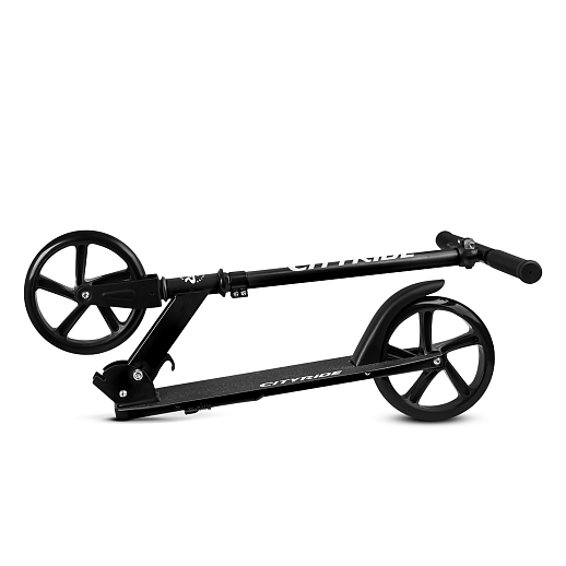 2хкол. самокат CITYRIDE 200, сталь 100%, грипсы 135мм TPR, колеса PU 200/200 мм. Черный в Джамбо Тойз #5