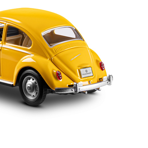ТМ "Автопанорама" Машинка металлическая, 1:28 Volkswagen Classical Beetle 1967, желтый, откр. двери и багажник, свет, звук, инерция, в/к 17,5*12,5*6,5 см в Джамбо Тойз #20
