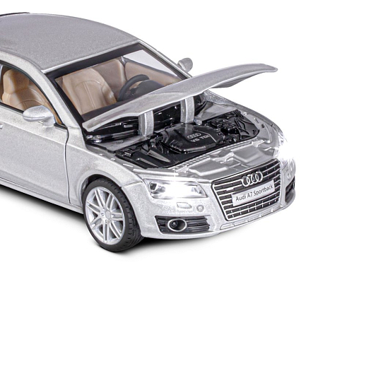 ТМ "Автопанорама" Машинка металлическая 1:32 Audi A7, серебряный, свет, звук, откр. двери, капот и багажник, инерция, в/к 17,5*13,5*9 см в Джамбо Тойз #19