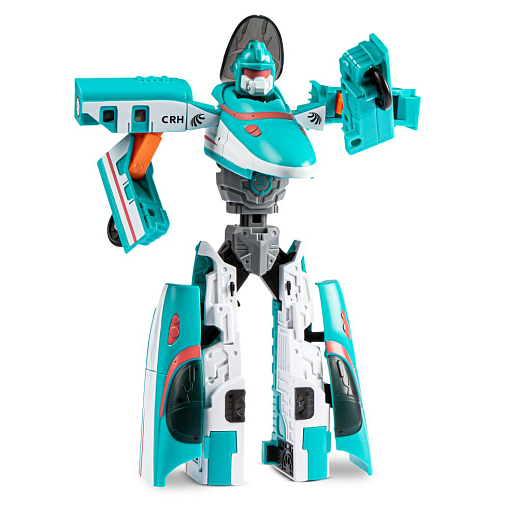 Робот-трансформер,трансформация в скоростной поезд,цвет бирюзовый,в/к 19,5*6*19,5см в Джамбо Тойз #5