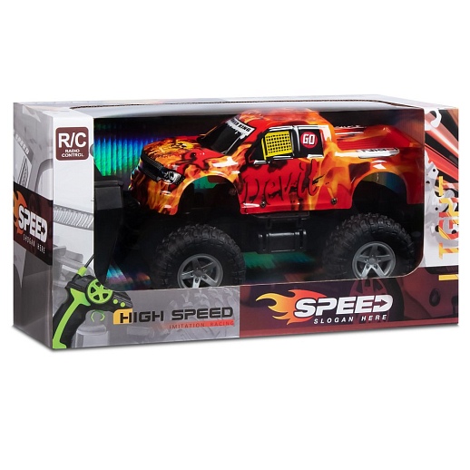 Р/У_Монстр-трак с 3D подсветкой корпуса,М1:16,4 канала,с аккум,цв.оранж., в/к 31,5*16,5*17см в Джамбо Тойз #7