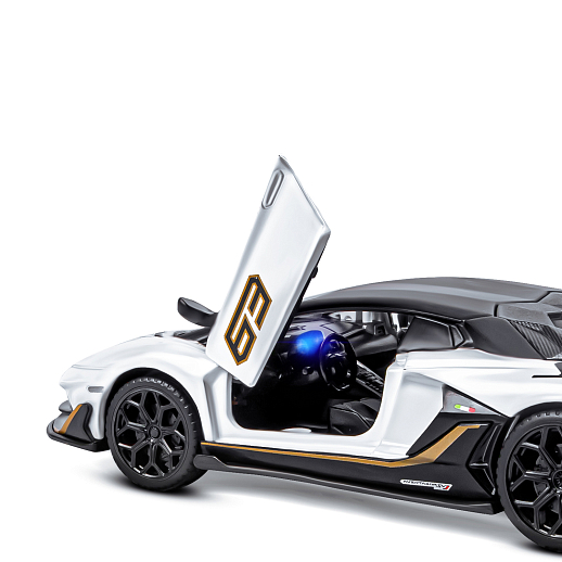 ТМ "Автопанорама" Машинка металлическая, 1:32 Lamborghini SVJ, белый, откр. двери и багажник, свет, звук, инерция,  в/к 17,5*12,5*6,5 см в Джамбо Тойз #14