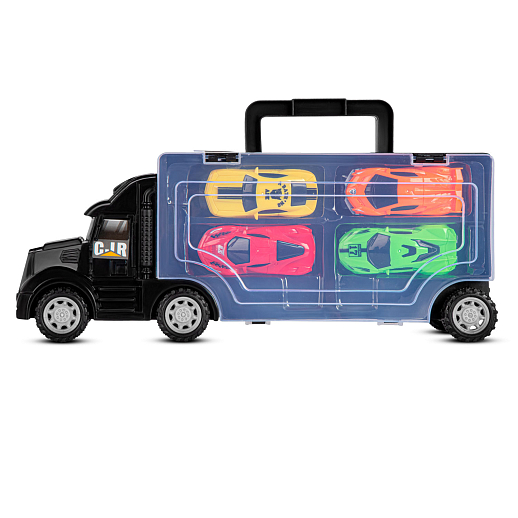 Автовоз-чемодан,в комплекте 4 машинки,свободн.ход колес,в/к 30,5*8,5*12см в Джамбо Тойз #6