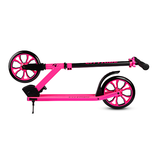 Двухколесный самокат CITYRIDE 200, ал. 50/50%, t-bar сталь, грипсы 135мм TPR, колеса PU 200/200, 86A, подножка, abec 9 в Джамбо Тойз #2