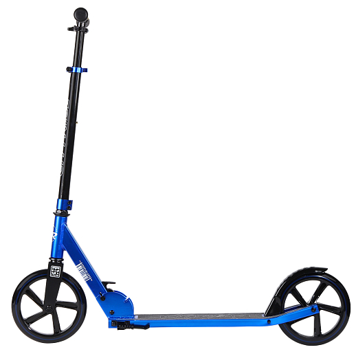 Двухколесный самокат CITYRIDE 200, ал. 50/50%, t-bar сталь, грипсы 135мм TPR, колеса PU 200/200, 86A, подножка, abec 9, цвет Синий в Джамбо Тойз #4
