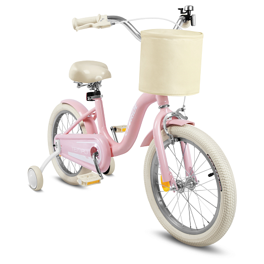 Велосипед CITYRIDE 16", модель CR-B2-09F4, рама сталь, обода алюминий, седло с пружинами, багажник, корзина, балансирные колёса, цвет розовый в Джамбо Тойз