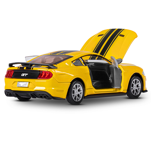Машинка металлическая 1:43 Ford Mustang GT, желтый, тюнинг, откр. двери, свободный ход колес, в/к 23,5*10*4 см в Джамбо Тойз #13