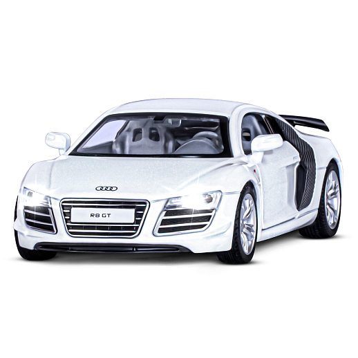 ТМ "Автопанорама" Машинка металл.,1:32 Audi R8 GT, белый, инерция, свет, звук, откр. двери, в/к 17,5*13,5*9 см в Джамбо Тойз #5