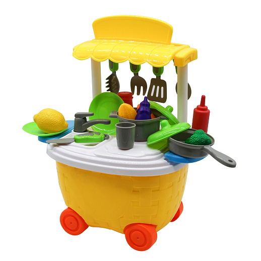 Кухня детская игровая, в тележке,  29 предметов, 25х20х16 см в Джамбо Тойз #3