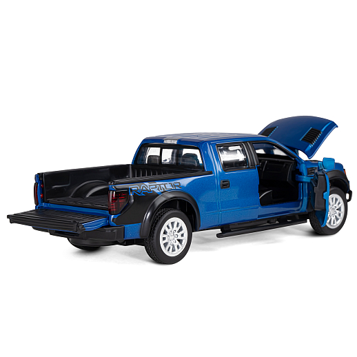 ТМ "Автопанорама" Машинка металлическая 1:34 Ford F-150 SVT Raptor,синий, свет, звук, откр. двери, капот и задняя дверка, инерция, в/к 20*10*11 см в Джамбо Тойз #15