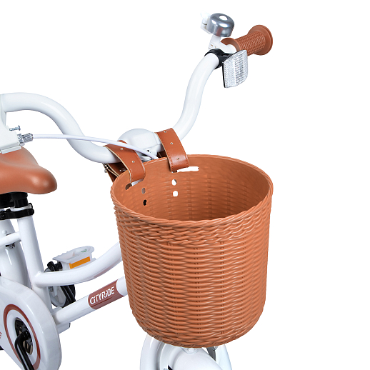 Велосипед двухколёсный CITYRIDE, модель CR-B2-08H, колеса 16", рама сталь, колеса сталь, балансирные колеса, пластиковая корзинка, цвет белый в Джамбо Тойз #6