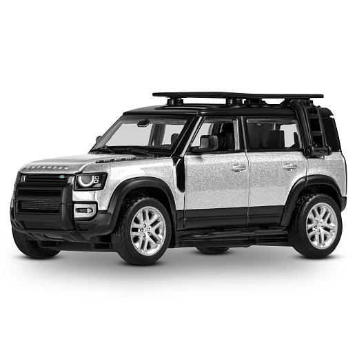 ТМ "Автопанорама" Машинка металлическая 1:43 2020 Land Rover Defender 110, серый, тюнинг, откр. двери, свободный ход колес, в/к 23,5*10*4 см в Джамбо Тойз #2