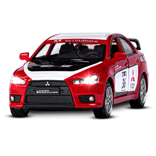 ТМ "Автопанорама" Машинка металлическая1:32 Mitsubishi Lancer Evolution, красный, откр. двери, капот и багажник, свет, звук, инерция, в/к 18*13,5*9 см в Джамбо Тойз #5