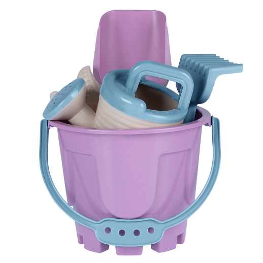 ТМ "Компания Друзей" Песочный набор №93  бледный розовый (в комп. ведро 1,2 л, лопатка 20см, грабли , в Джамбо Тойз #4