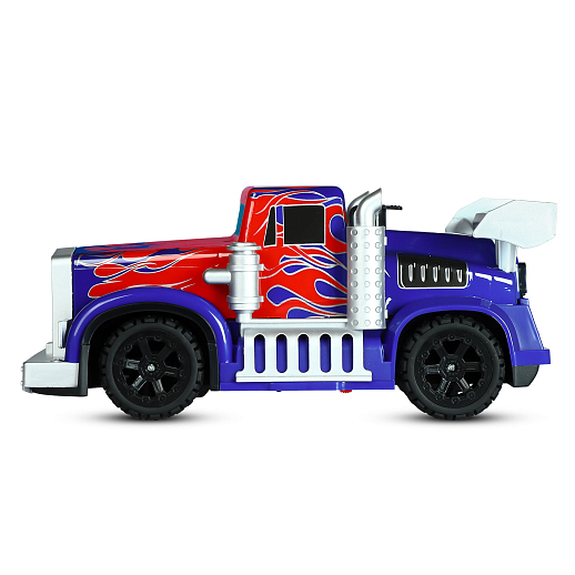 Р/У Грузовик-тягач с паром,подсветкой корпуса и пульта,аккум. в компл.,цвет синий с красн.,в/к 37,1*15*15см в Джамбо Тойз #9