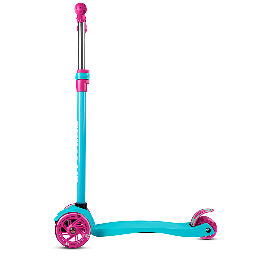 Самокат трехколесный CityRide, пакет, Дека: PP+нейлон, колеса PU 120/76 свет, руль  металл телеск., цвет светло-зеленый в Джамбо Тойз #3